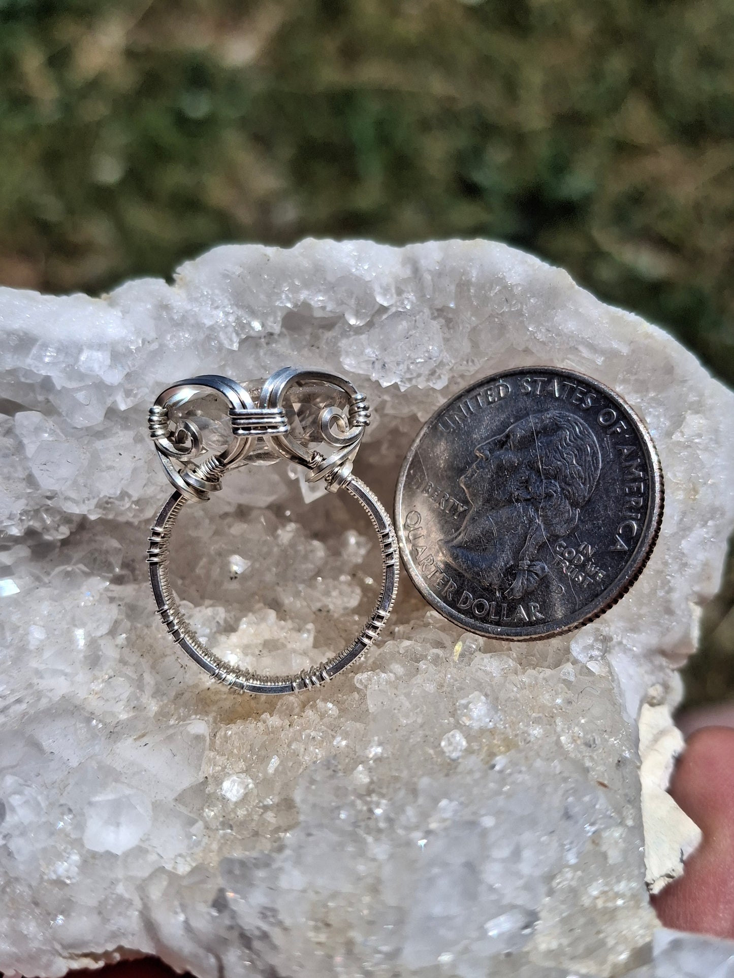 Clear quartz ring