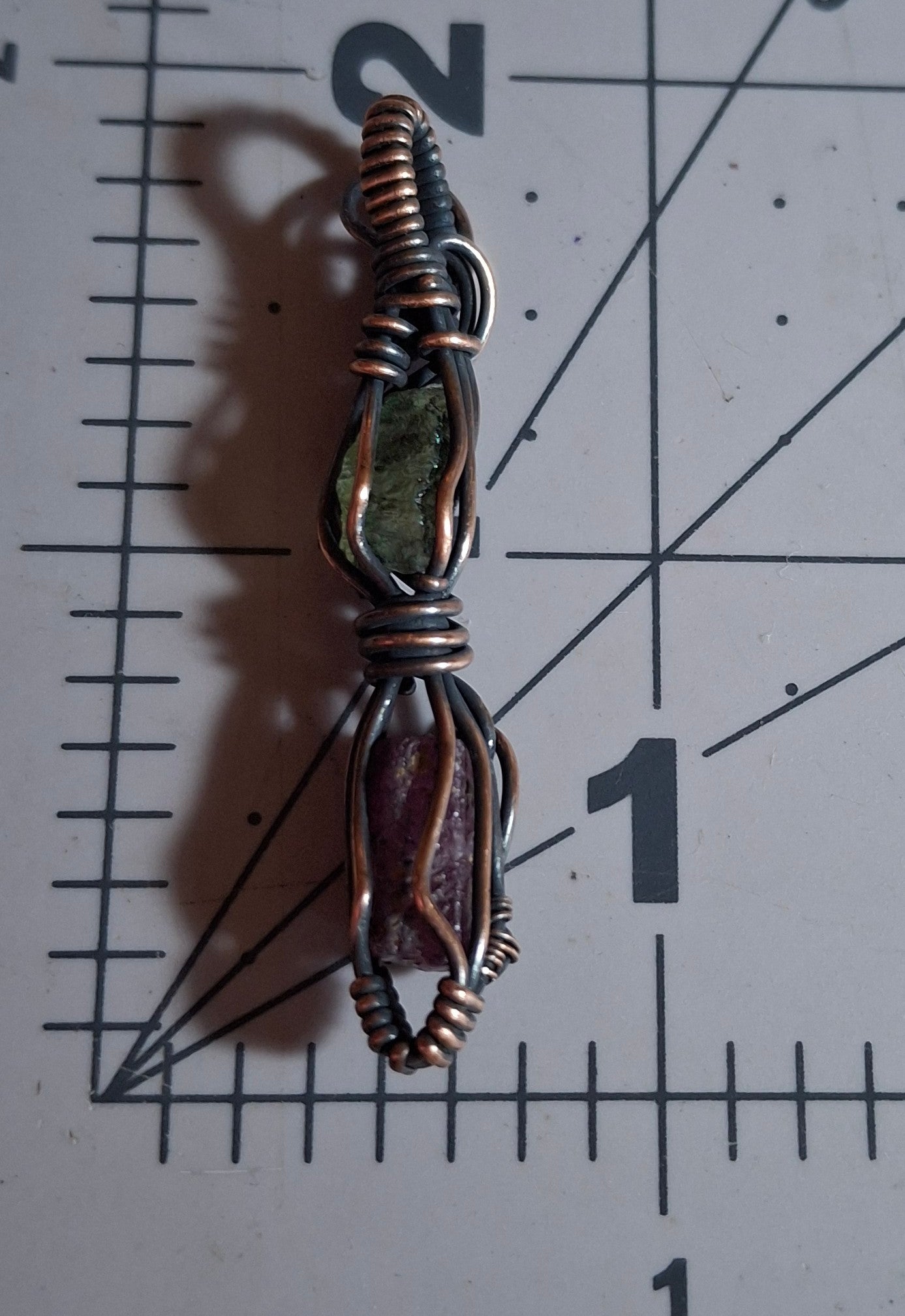 Moldavite and ruby