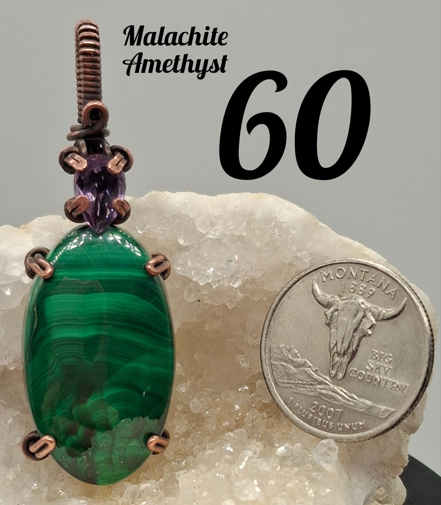 Malachite and amethyst