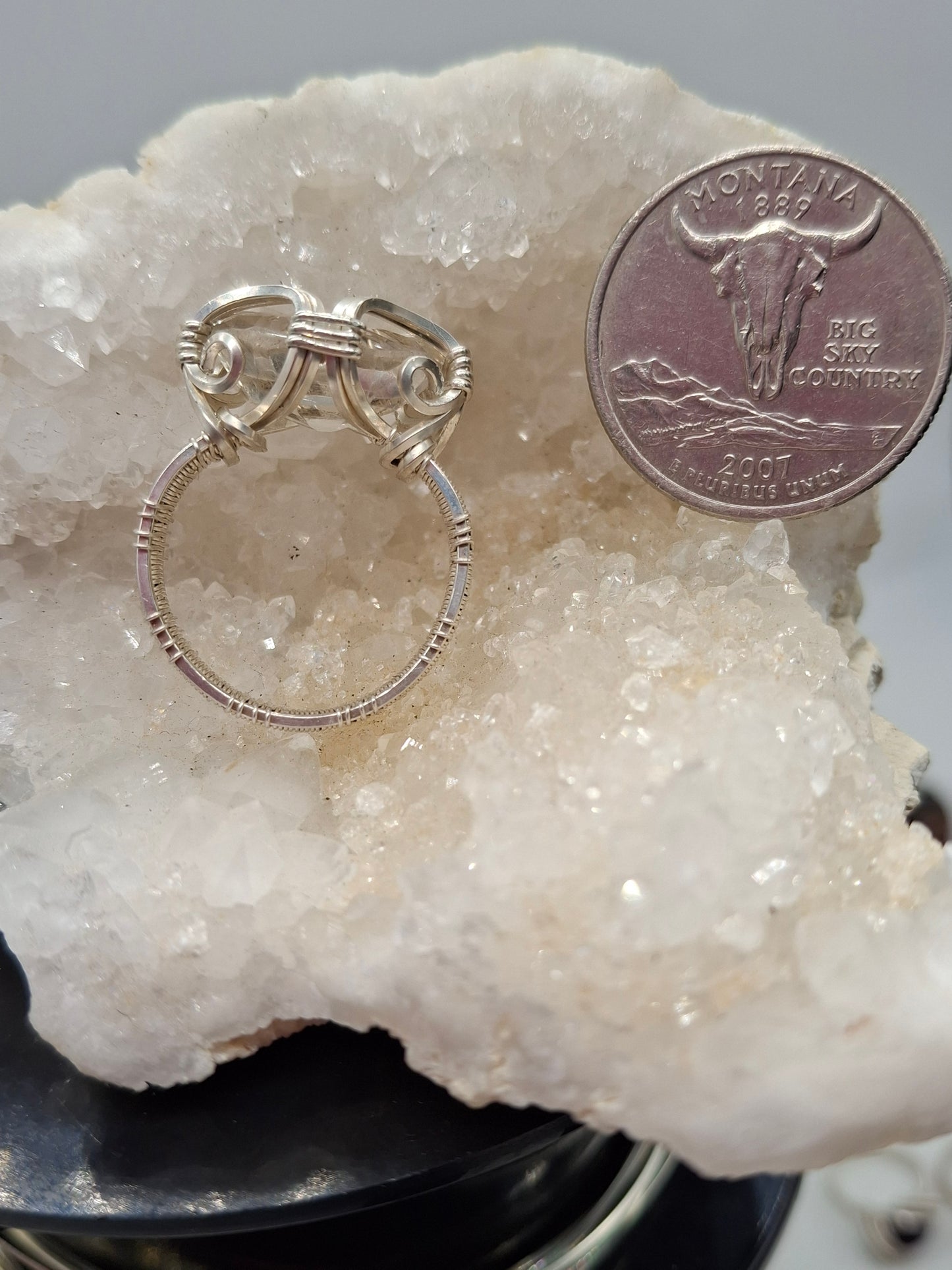 Clear quartz ring