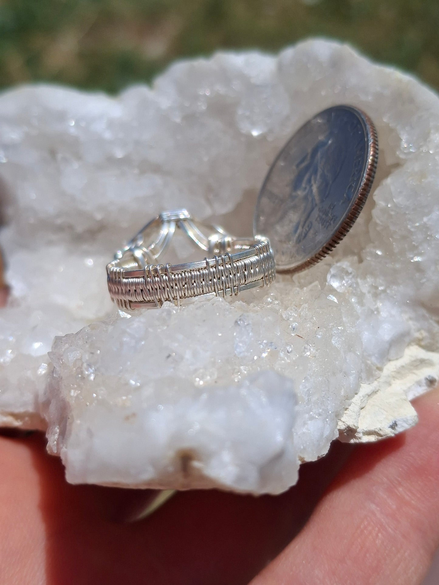 Clear quartz ring
