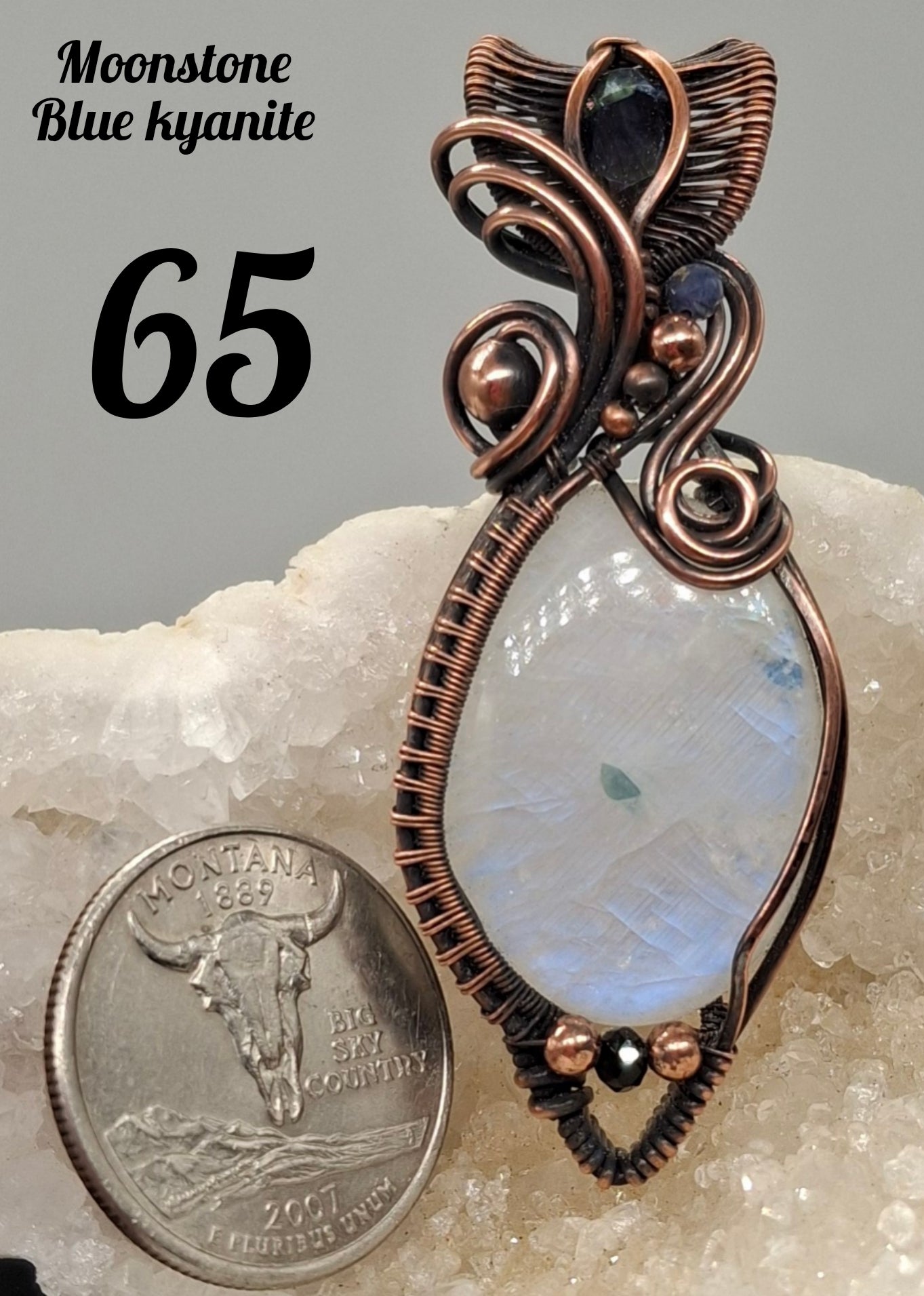 Moonstone and blue kyanite