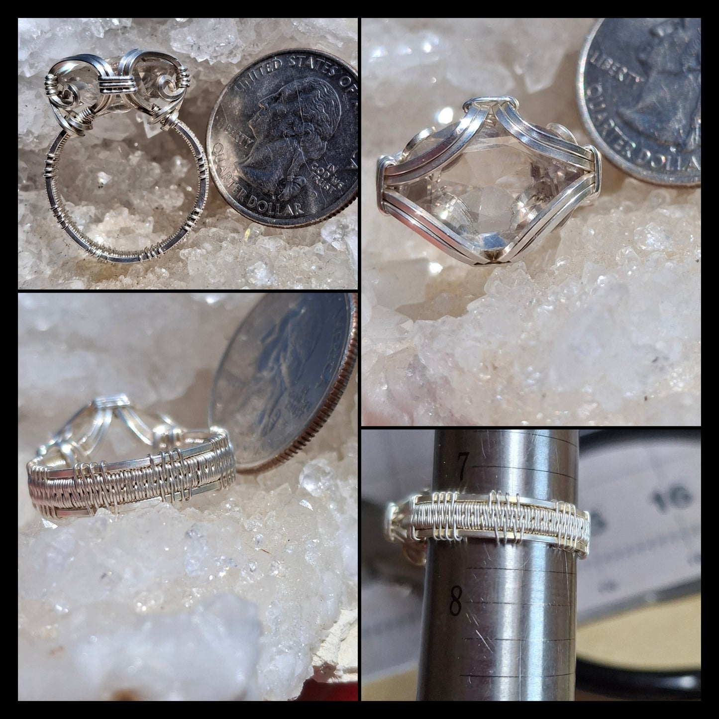 Clear quartz ring