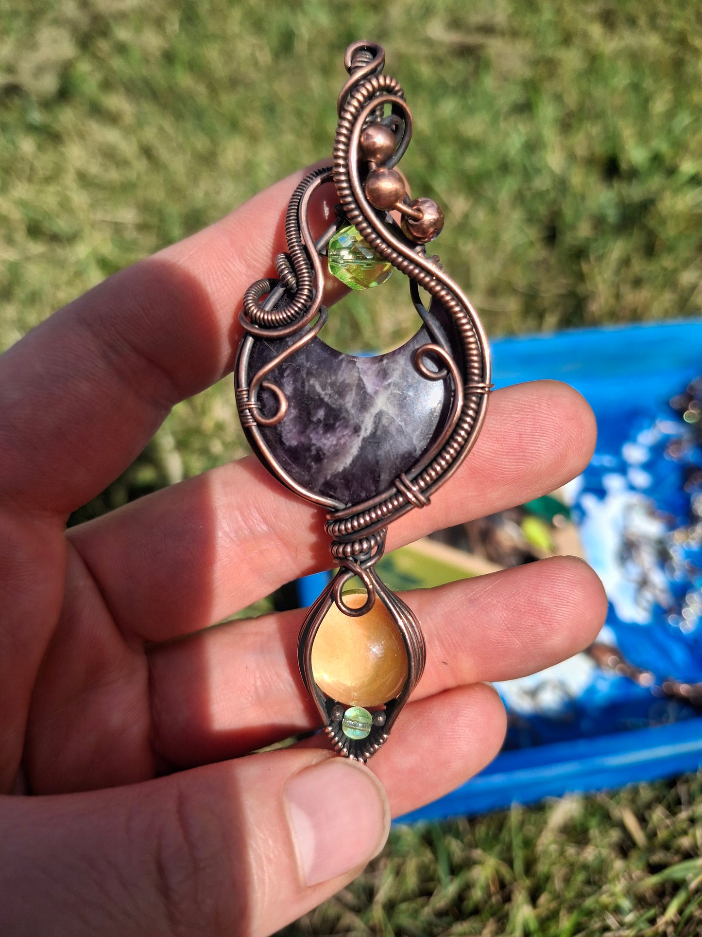 Amethyst and uranium glass