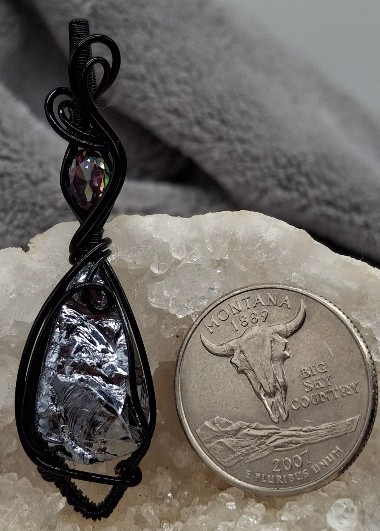 Mystic topaz and druzy