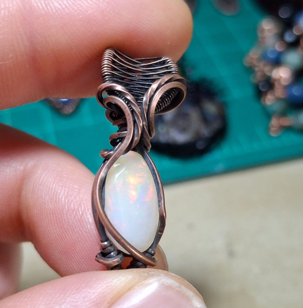 Opal in copper