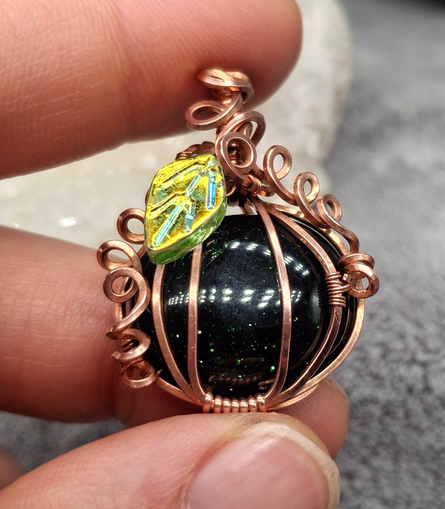 Green 'goldstone' pumpkin