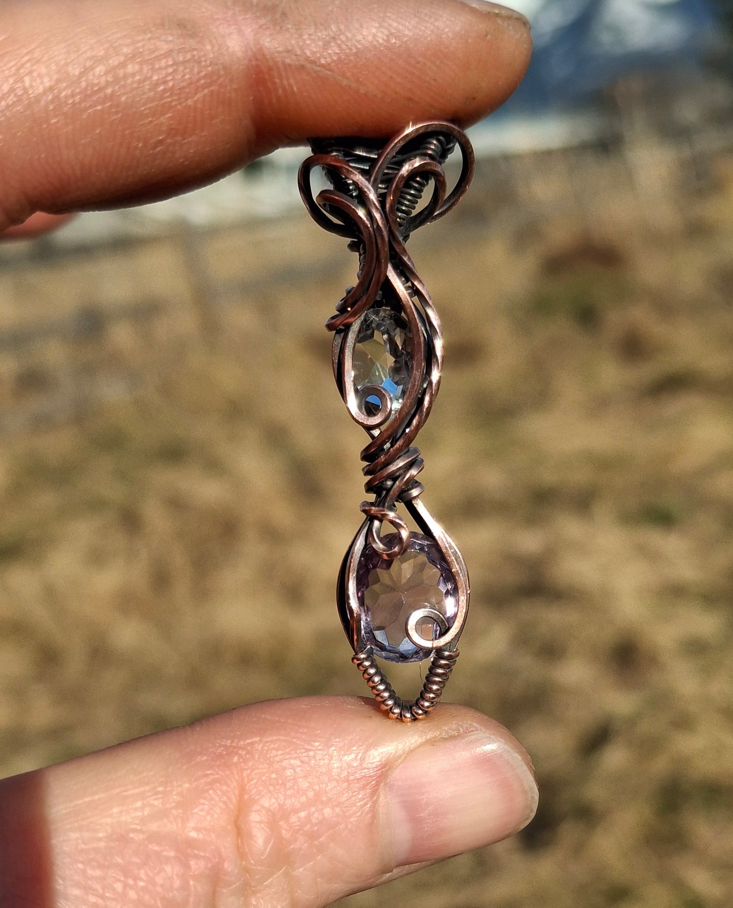 Amethyst and clear quartz