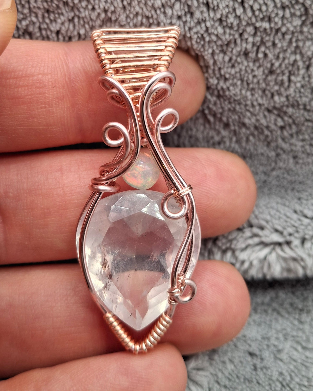 Rose quartz and Opal