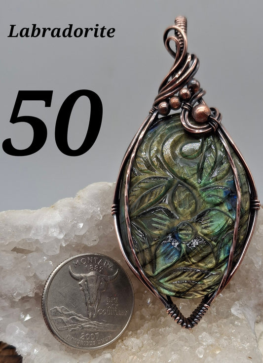 Carved labradorite
