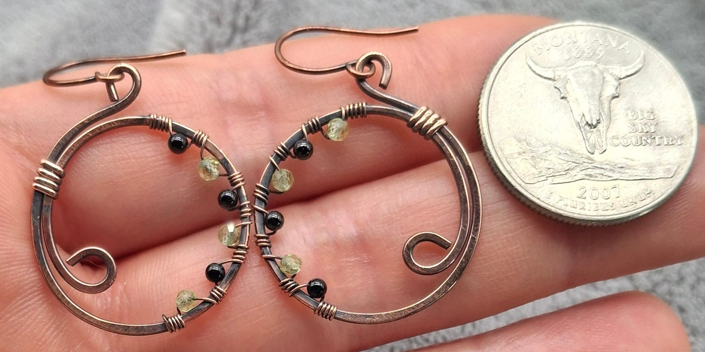 Peridot and black tourmaline