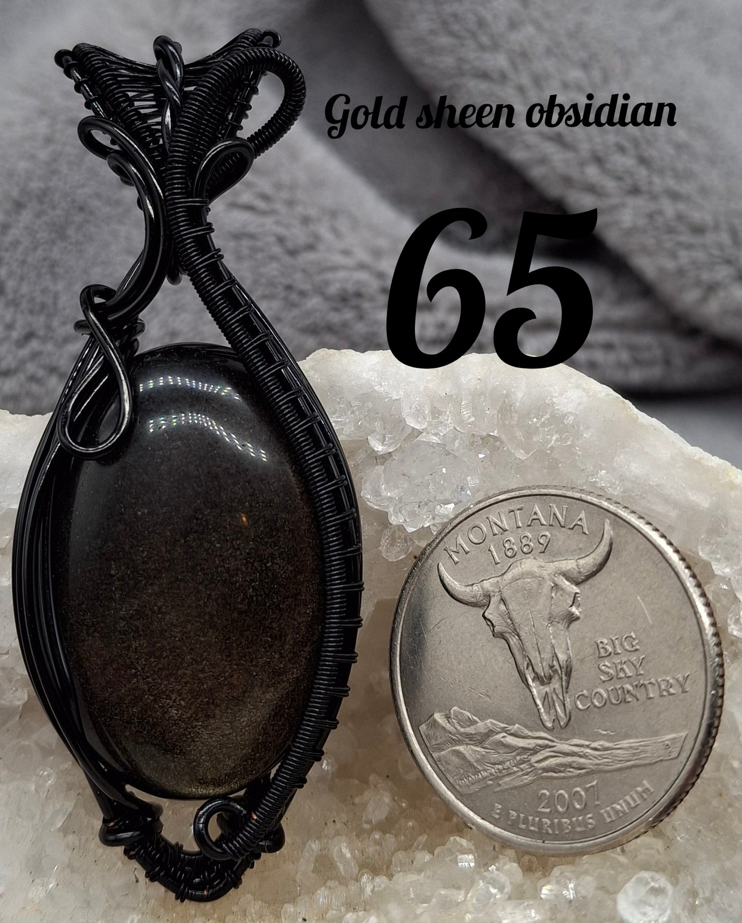 Gold sheen obsidian