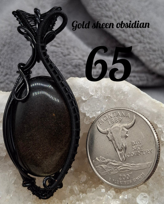 Gold sheen obsidian