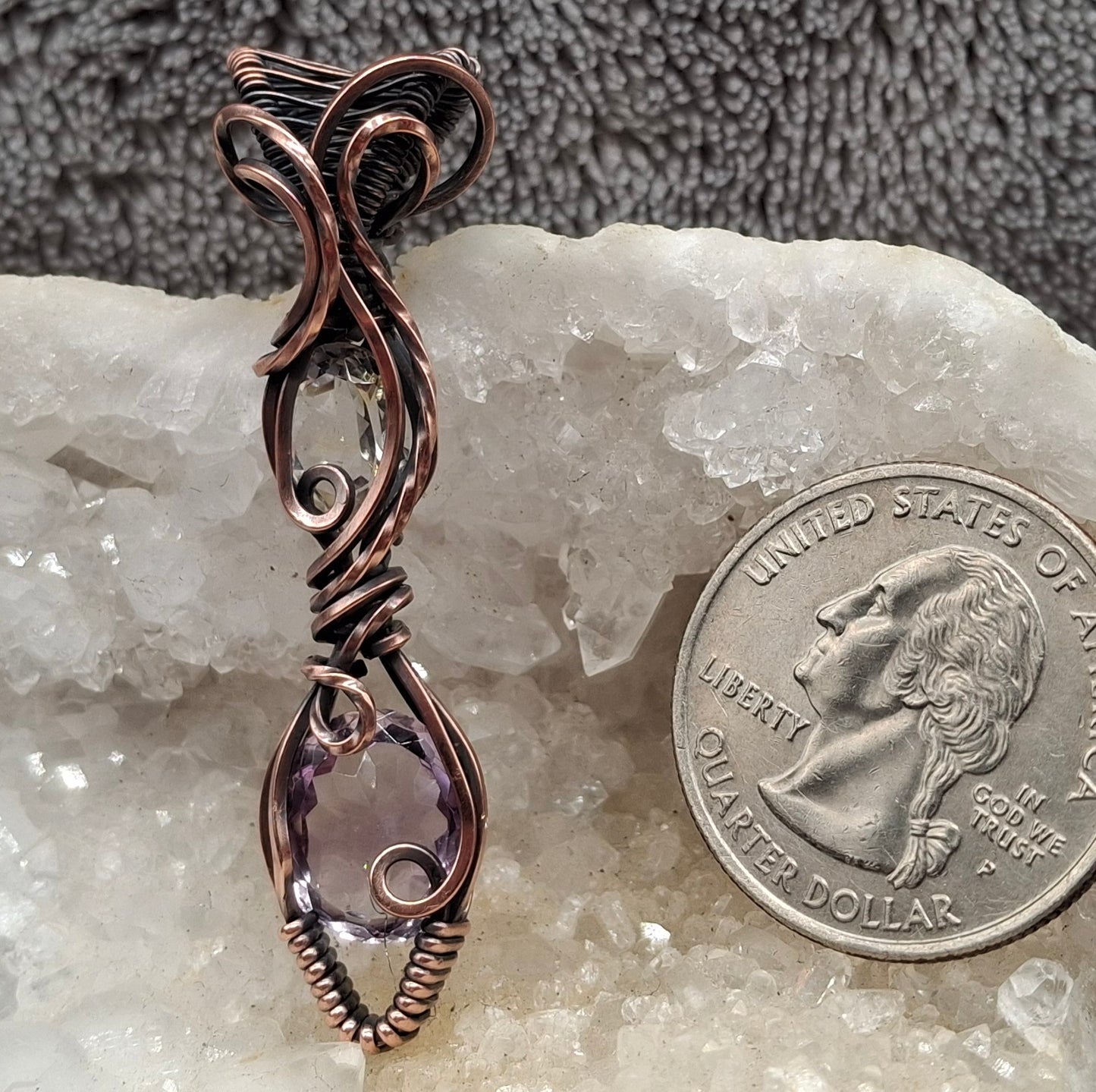 Amethyst and clear quartz