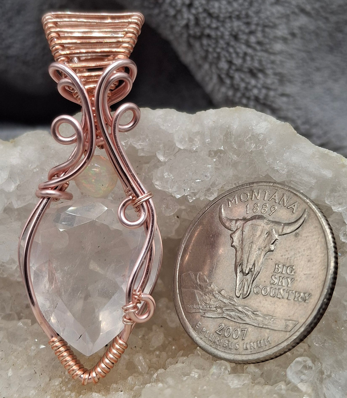 Rose quartz and Opal