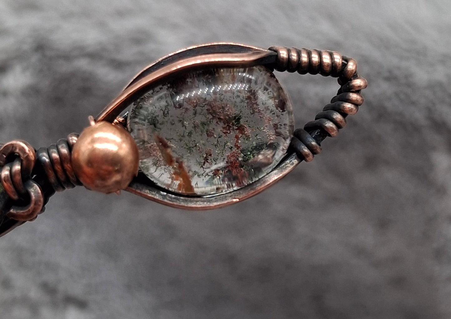 Moldavite and garden quartz