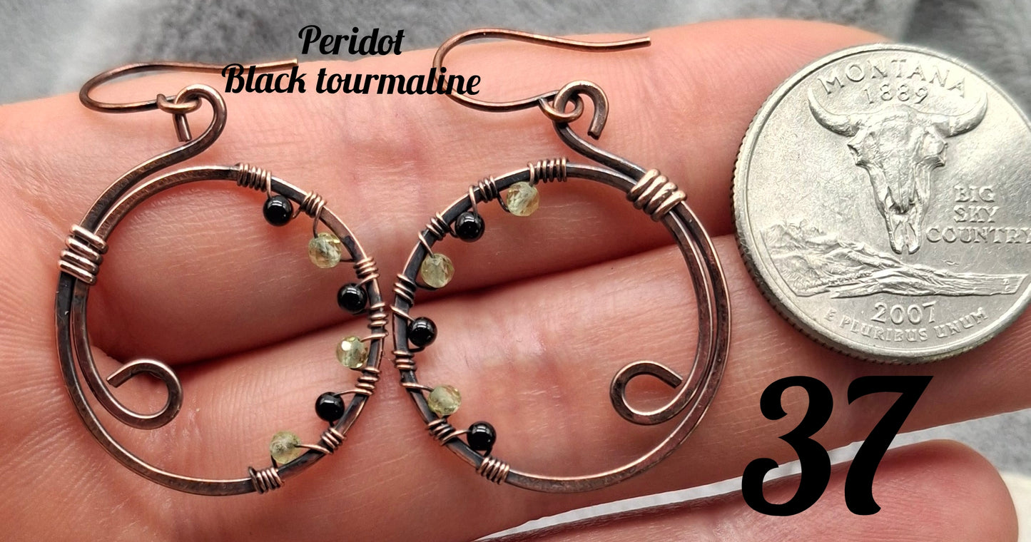 Peridot and black tourmaline
