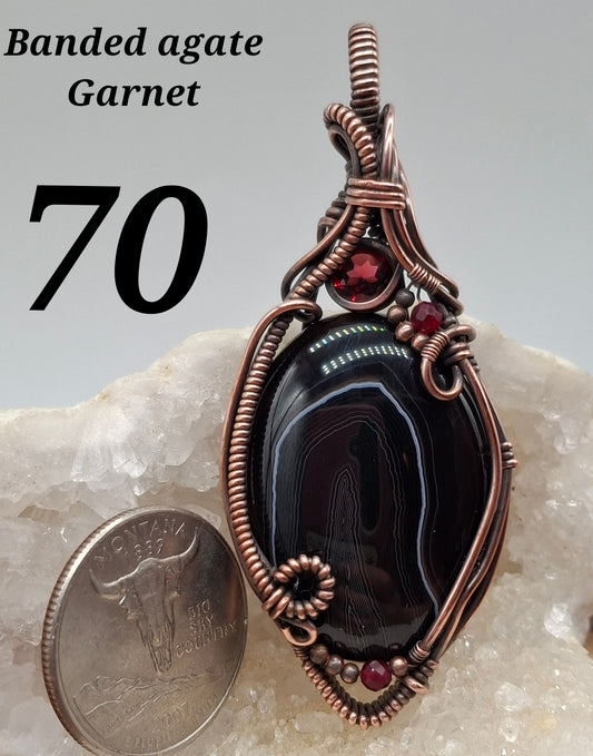 Banded agate and garnet