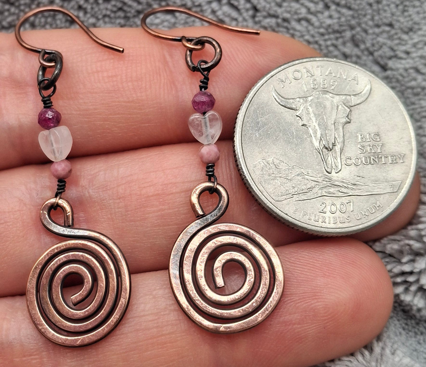Ruby, rose quartz, pink tourmaline