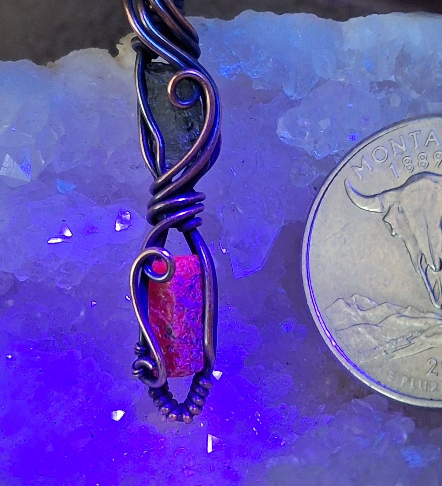 Moldavite and ruby