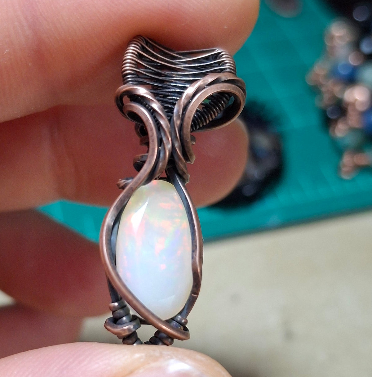 Opal in copper
