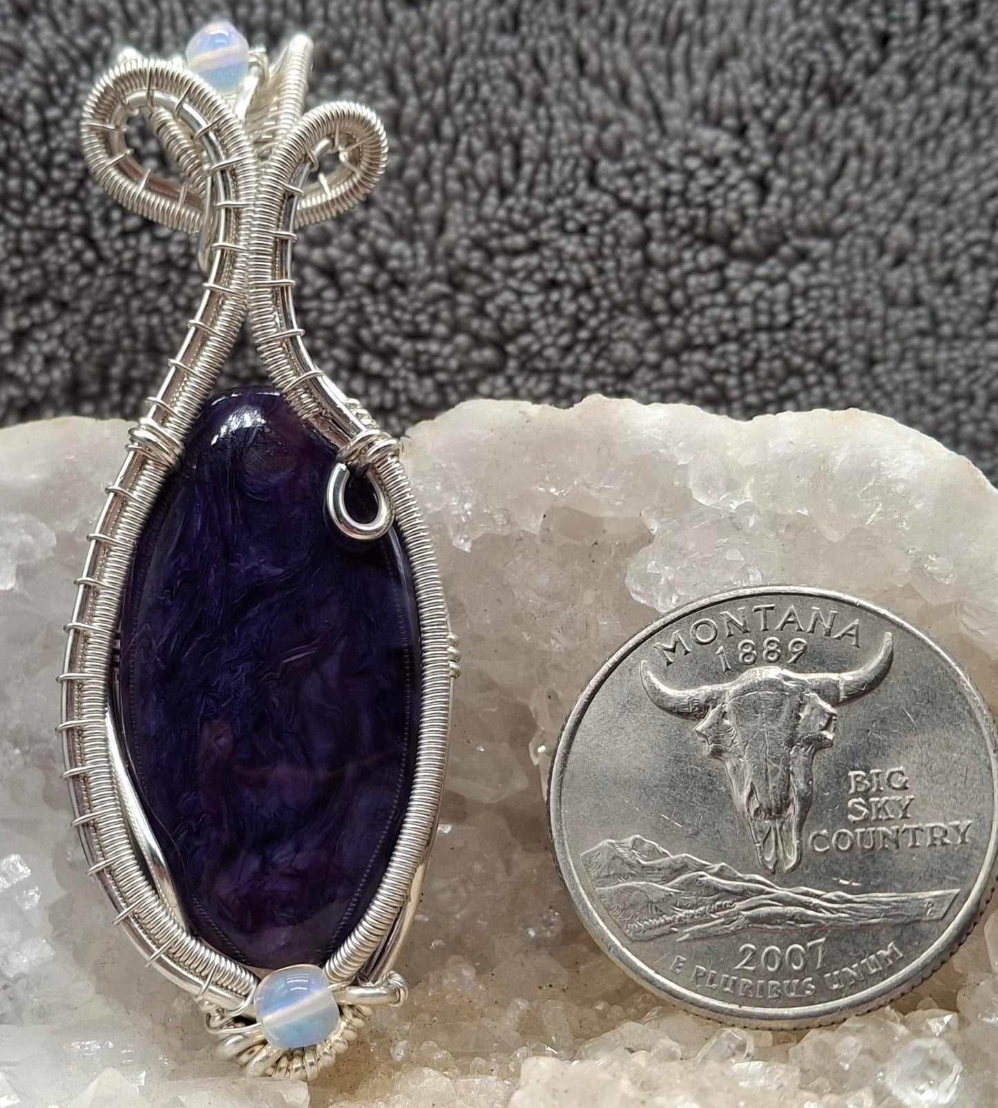 Charoite and opal