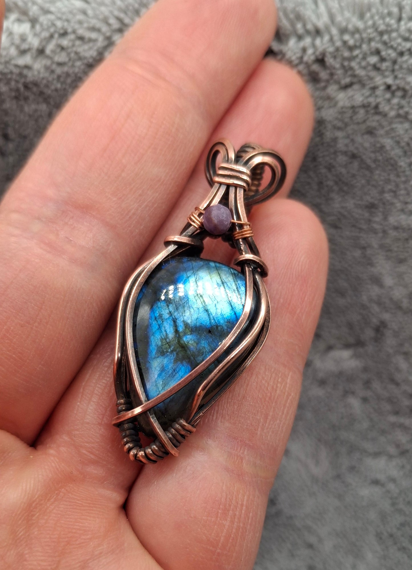 Labradorite with sugilite