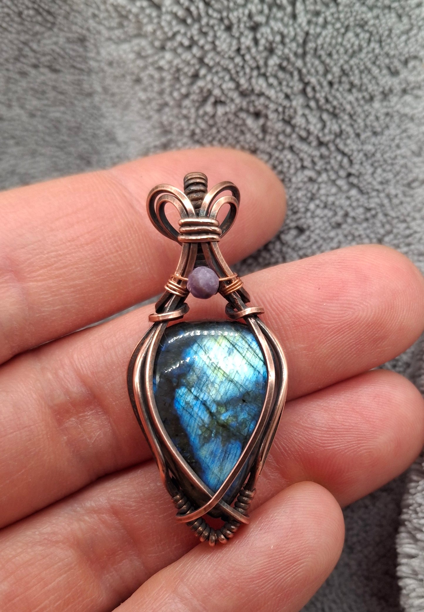 Labradorite with sugilite