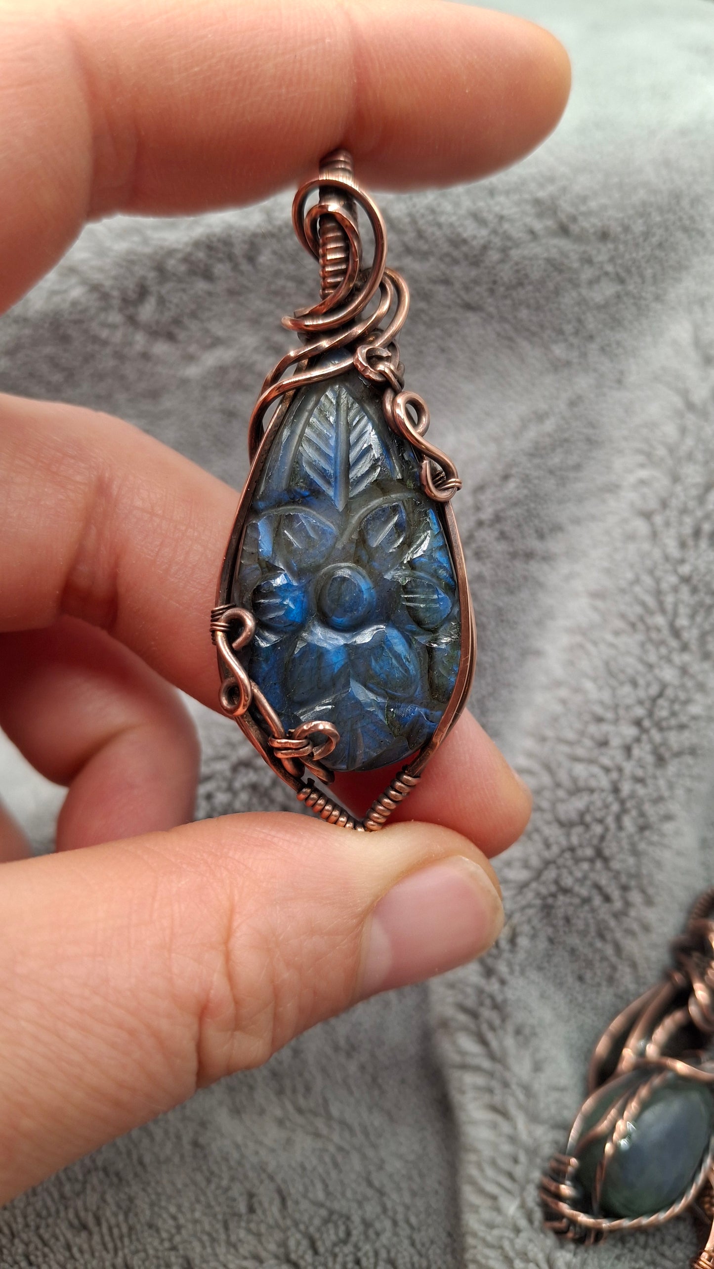 Carved labradorite