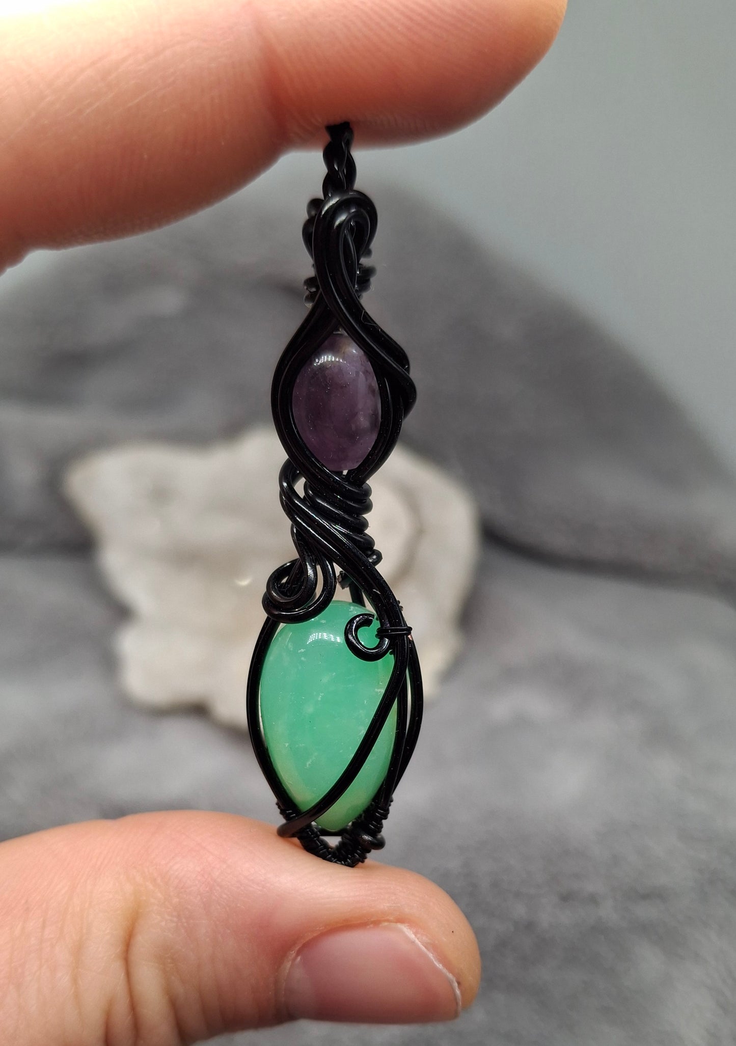 Amethyst and chrysoprase