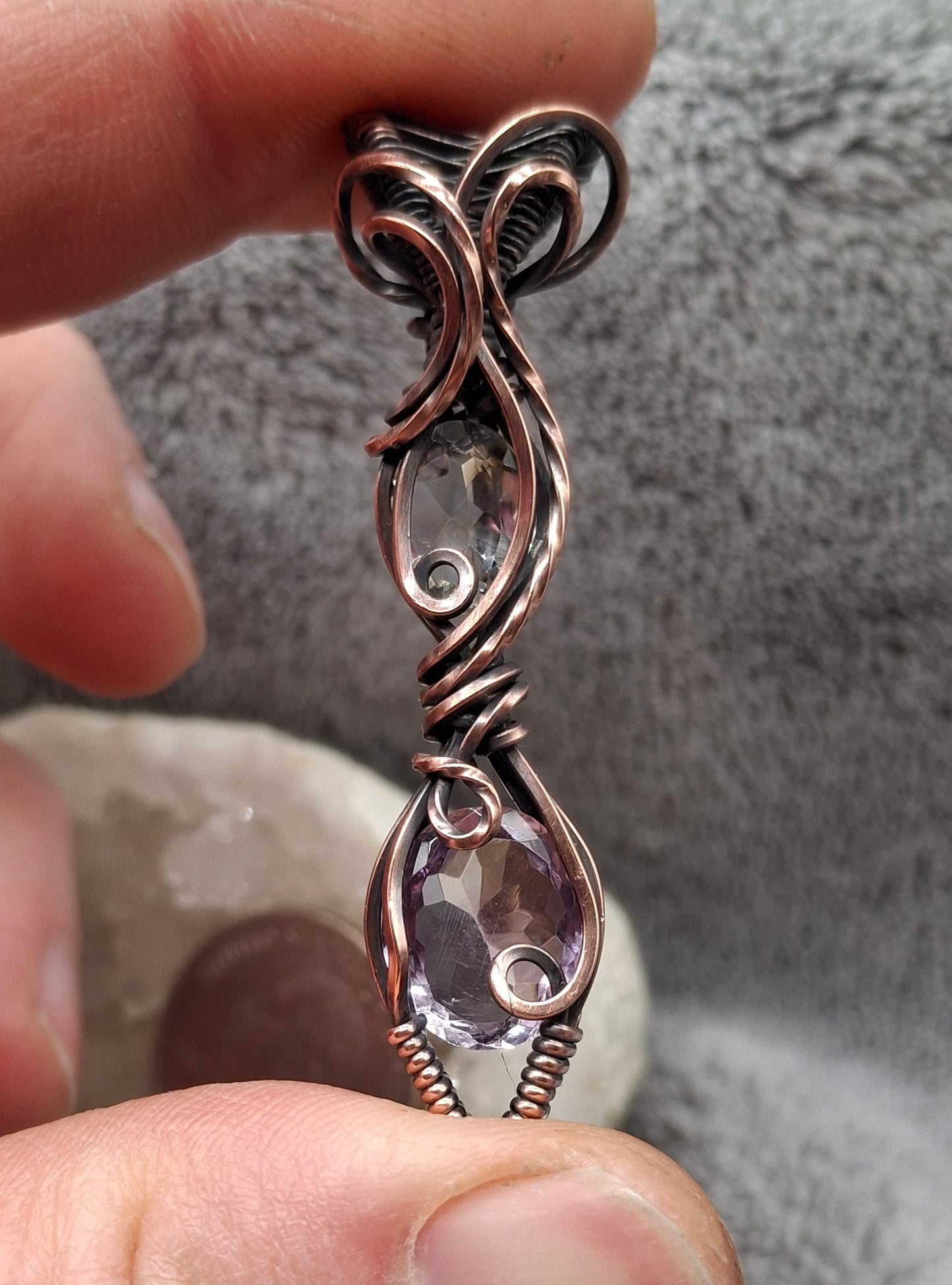 Amethyst and clear quartz